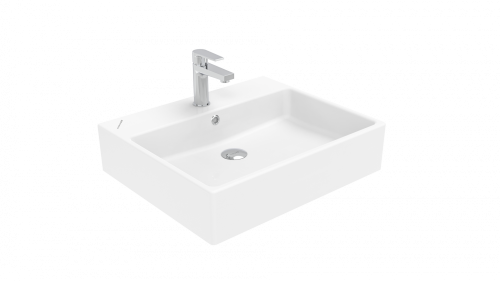 Раковина из сантехнического фарфора Creavit Next NX260-00CB00E-0000 60х50 накладная цвет белый 1 отверстие под смеситель