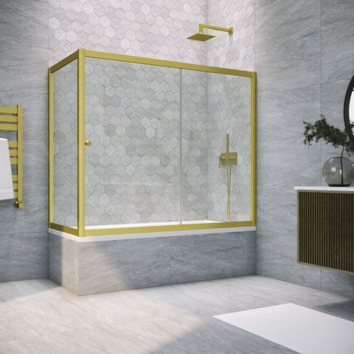 Душевая шторка на ванну Vegas-Glass ZV+ZVF TUR+NOVO ZV+ZVF NOVO 190*90 03 crystalvision 190х140 стекло прозрачное профиль золото ориентация универсальная