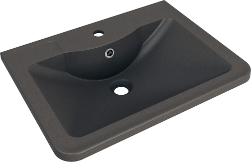 Раковина из искусственного камня Florentina Аллегро 600 10.020.00600.302 60х50 накладная цвет черный 1 отверстие под смеситель