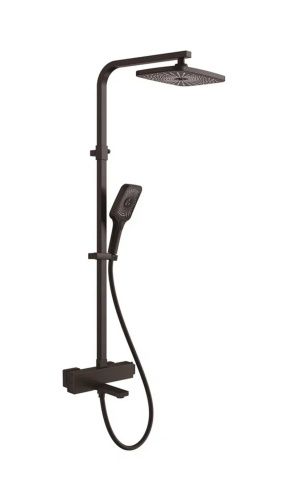 Душевая стойка Rose R1096H настенная цвет черный с термостатом