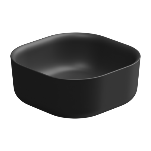 Раковина керамическая GSG Ceramic Design Hit! HILAVQU42003 40х40 накладная цвет черный без отверстий под смеситель