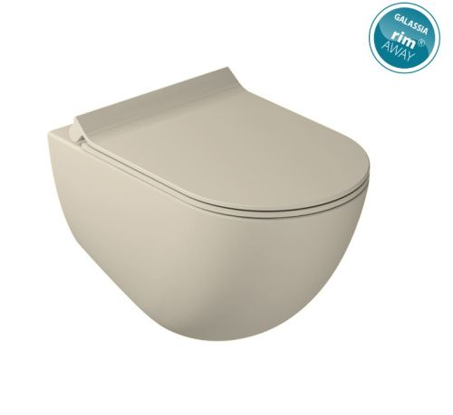 Чаша унитаза подвесная Galassia Dream 7317SA цвет бежевый без сиденья безободковая каскадный смыв