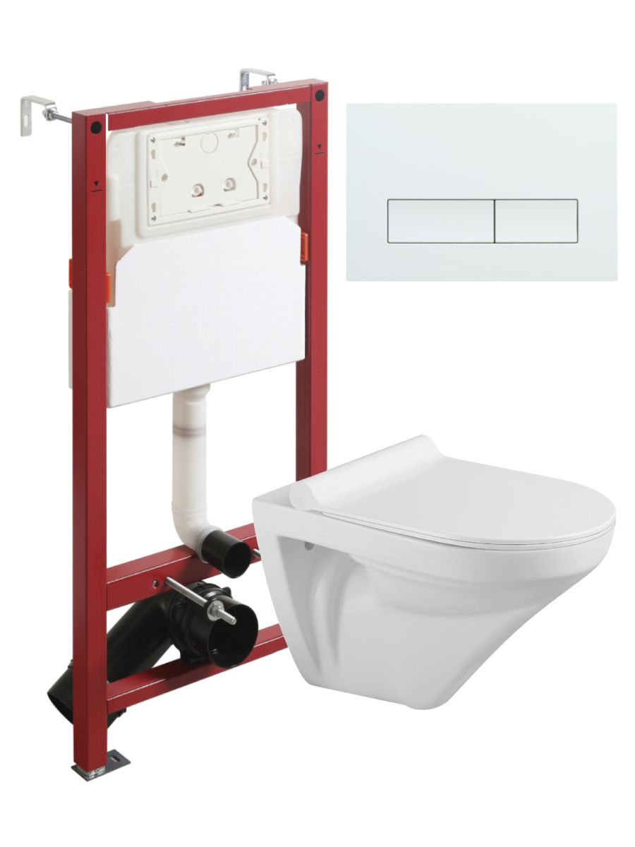 Комплект унитаз с инсталляцией и клавишей смыва Agger ATI06100+APB288