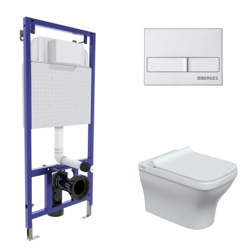 Комплект унитаз с инталляцией и клавишей смыва Berges NOVUM 042453