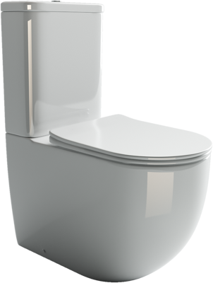 Унитаз напольный с бачком Ceramica Nova MIA CN1801 белый с сиденьем микролифт безободковый душевой смыв - фото 2