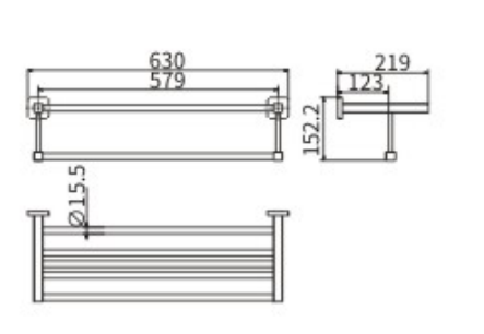 Полотенцедержатель CeramaLux Quadro 61910 - фото 2