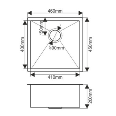 Кухонная мойка Melana ProfLine D4645HG золото 45х45 цвет золото поверхность матовая - фото 2