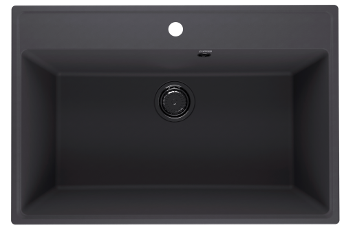 Кухонная мойка Ulgran Quartz Forte 760-08 75х50 цвет черный поверхность матовая