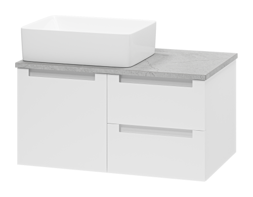 Тумба под раковину Brevita Cargo CAR-01080-011П2Я 80х50 подвесная цвет белый