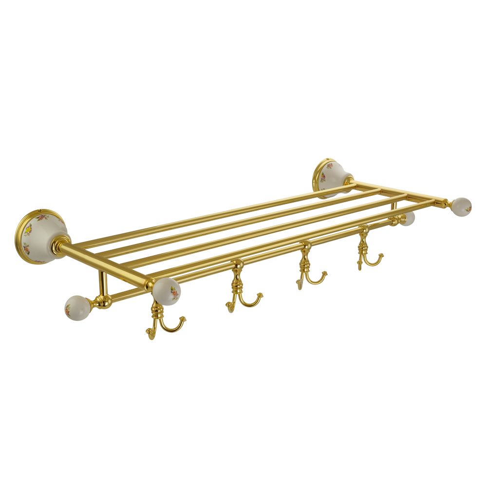 Полка-держатель для полотенец с 4-мя крючками Migliore Provance 17702