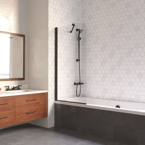 Душевая шторка на ванну Vegas-Glass EV LUX ST EV LUX ST 76 02М 01 L 75х150 стекло прозрачное профиль черный ориентация левая