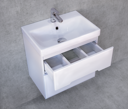 Тумба под раковину Jorno MODUO SLIM Mod.01.50/P/W 50х30 подвесная цвет белый - фото 2