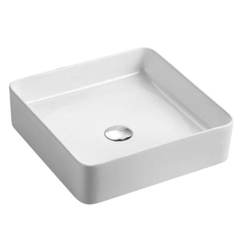 Раковина из сантехнического фаянса Azario AZ-2179 40х40 накладная цвет белый без отверстий под смеситель