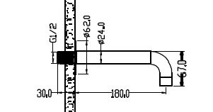 Излив Boheme Fusion 625-B настенный черный - фото 2