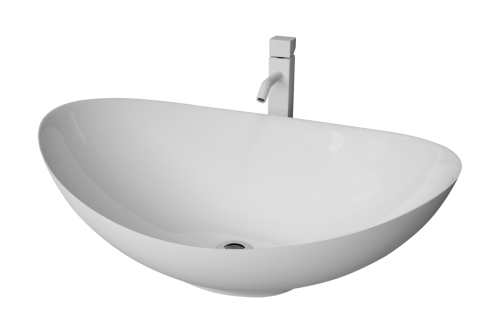 Раковина мебельная из искусственного камня Marko Ореол 59 5230590 60х40 накладная цвет белый