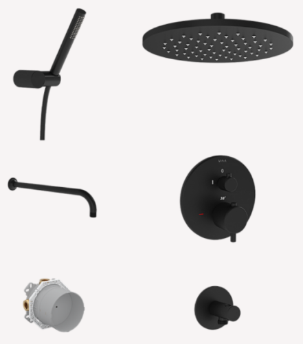 Душевой гарнитур Vitra Origin A49312EXP настенный черный