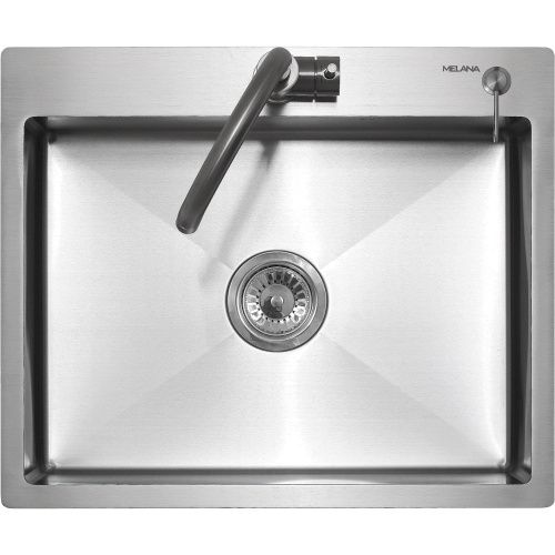 Кухонная мойка Melana ProfLine MLN-R6050H+дозатор 60х50 цвет серый поверхность матовая