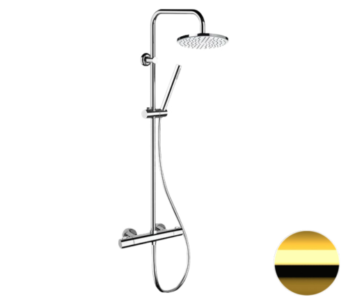 Душевая стойка Remer Elegance EQ32X7MMM20DO настенная цвет золото с термостатом