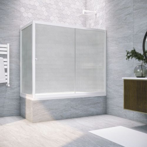 Душевая шторка на ванну Vegas-Glass ZV+ZVF TUR+NOVO ZV+ZVF NOVO 190*90 01 Moru 190х140 стекло рифленое профиль белый ориентация универсальная