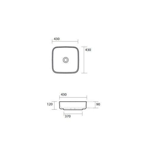 Раковина из сантехнического фарфора Kerasan Tribeca 460101 40х40 накладная цвет белый без отверстий под смеситель - фото 2