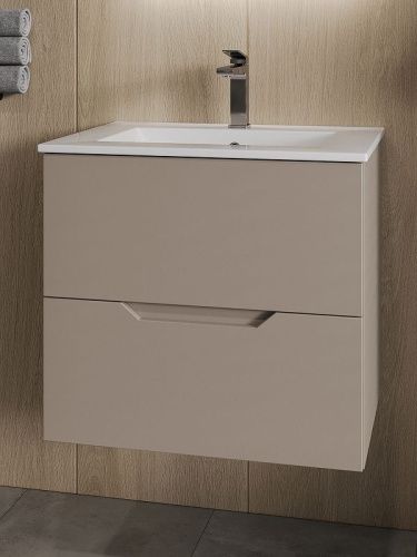 Тумба с раковиной Orange Line Li-60TuL+Ra 60х50 подвесная цвет коричневый - фото 2