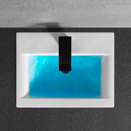 Раковина из сантехнического фаянса CeramaLux 9393-50 50х40 встраиваемая цвет белый 1 отверстие под смеситель - фото 3