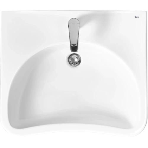 Раковина из сантехнического фарфора Roca Access ZRU9307659 60х60 подвесная цвет белый 1 отверстие под смеситель - фото 4