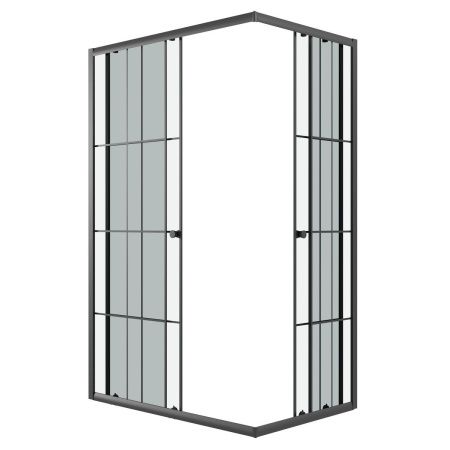 Душевой уголок Niagara Eco NG-1018-14QKL 100х80 стекло с рисунком профиль черный без поддона