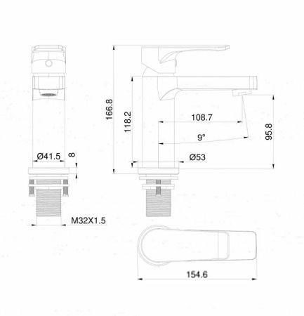 Смеситель Wonzon & Woghand WW-A40222-BG на раковину золото