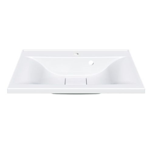 Раковина из искусственного камня Vincea VCB-3M650W 70х50 встраиваемая цвет белый 1 отверстие под смеситель - фото 2