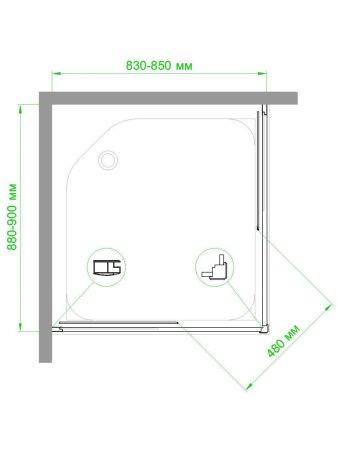 Душевой уголок Royal Bath HPD RB8590HPD-C 90х85 стекло матовое профиль белый без поддона