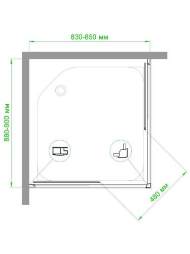 Душевой уголок Royal Bath HPD RB8590HPD-C 90х85 стекло матовое профиль белый без поддона - фото 4