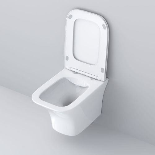 Унитаз подвесной Grossman Galaxy GR-4476S белый с сиденьем микролифт безободковый каскадный смыв - фото 4