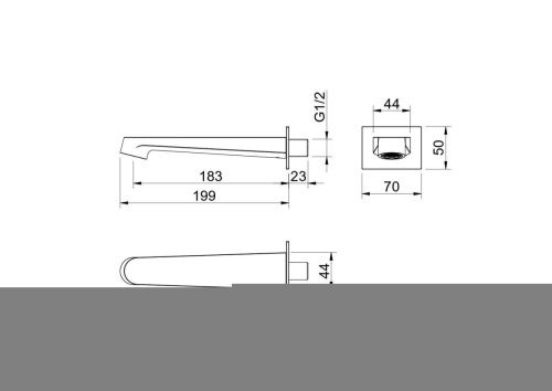Излив для ванны Aquatek ОБЕРОН AQ1241CR настенный хром - фото 4