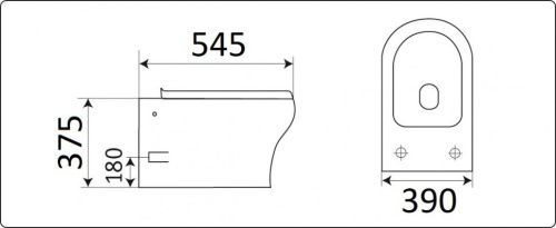 Унитаз подвесной CeramaLux CL2100 белый с сиденьем микролифт безободковый каскадный смыв - фото 2