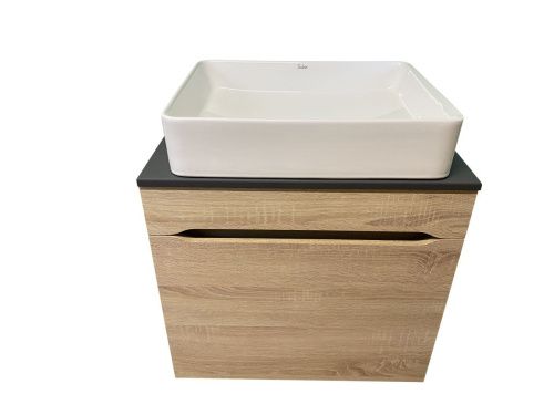 Тумба с раковиной Sintesi STL.W7017_SIN-LVB-APP-407 60х60 подвесная цвет бежевый - фото 4