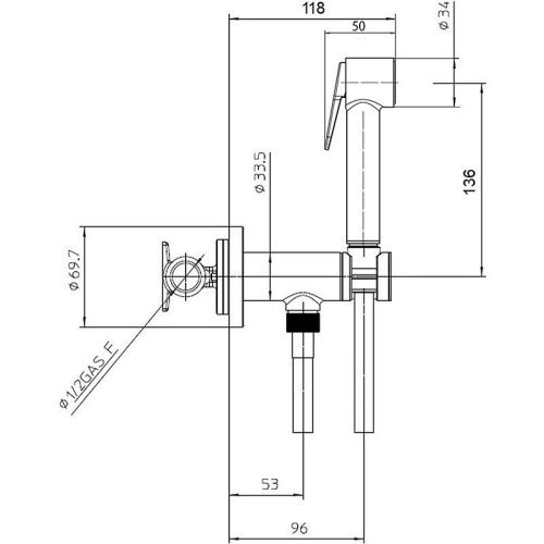 Гигиенический душ со смесителем Bossini Paloma E37007B.073_УЦ черный - фото 2