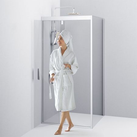 Душевой уголок Am.Pm Gem W90G-404-090MT 90х90 стекло прозрачное профиль хром без поддона