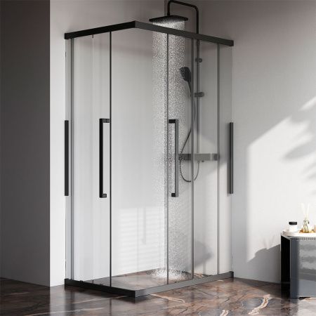 Душевой уголок Am.Pm Func W84G-403-12080-BТ 120х80 стекло прозрачное профиль черный без поддона