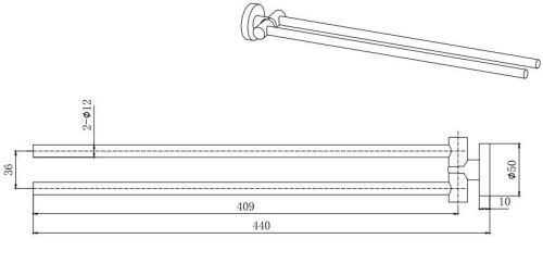 Полотенцедержатель Aquatek ВЕГА AQ4013MB - фото 2