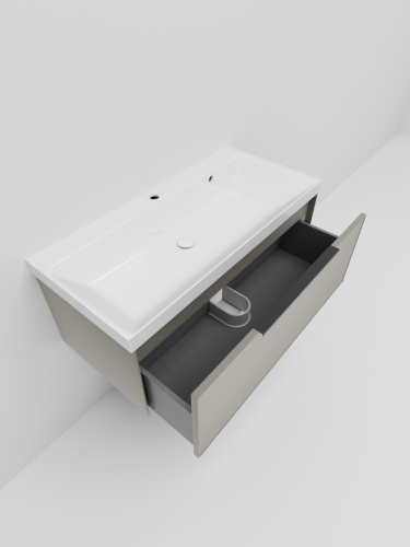 Тумба с раковиной La Fenice SIMPLA NFNC-01-SIM-C-100-3-100 100х50 подвесная цвет бежевый - фото 3