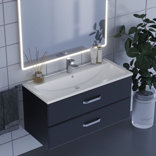 Тумба с раковиной Uperwood Foster 291020538 100х50 цвет черный - фото 4