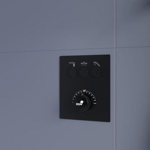 Душевая система RGW Shower Panels 511408370-04 встраиваемая в стену цвет черный с термостатом - фото 4
