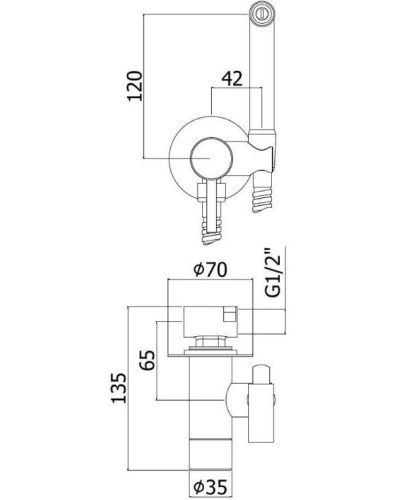 Гигиенический душ со смесителем Paffoni Tweet Round ZDUP110HG золото - фото 3
