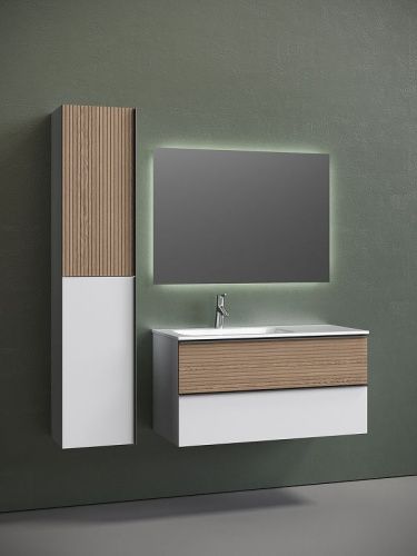 Тумба под раковину Sancos DELTA DL100LW 100х40 подвесная цвет коричневый - фото 3