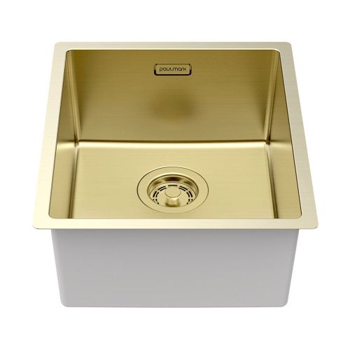 Кухонная мойка Paulmark LASSAN 38 UNI LA38-LG 40х35 цвет золото поверхность брашированная - фото 2