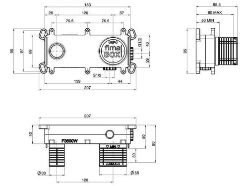 Встраиваемая часть для напольного смесителя Fima Carlo Frattini F3020 - фото 2