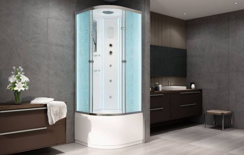 Душевая кабина AvaCan EM4590GM+EL 90х90 четверть круга с крышей ориентация универсальная - фото 2