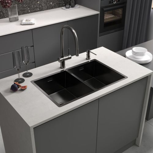 Смеситель для кухни Reflexion Lago RX9904BL на мойку вороненая сталь - фото 3