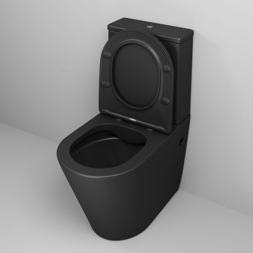 Унитаз напольный с бачком Grossman Color GR-4480BMS черный с сиденьем микролифт безободковый каскадный смыв - фото 4